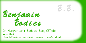 benjamin bodics business card